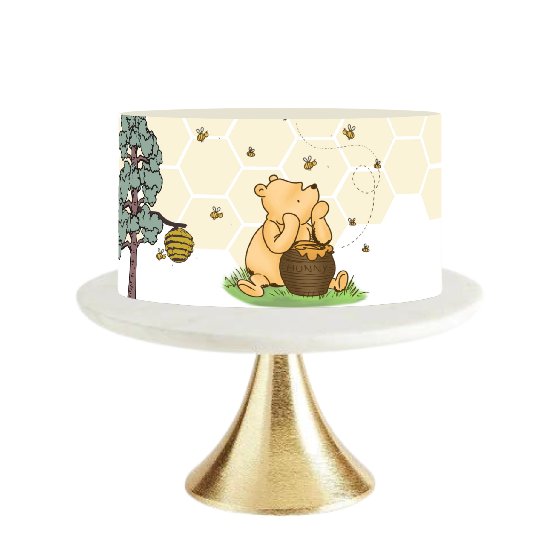 Pooh Bear Cake Pooh Bear Baby Shower Cake Topper Edible Image Cake